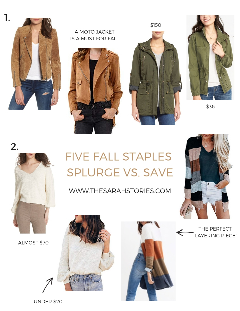 Friday Five | Splurge vs. Save - 5 Fall Staples - the Sarah Stories