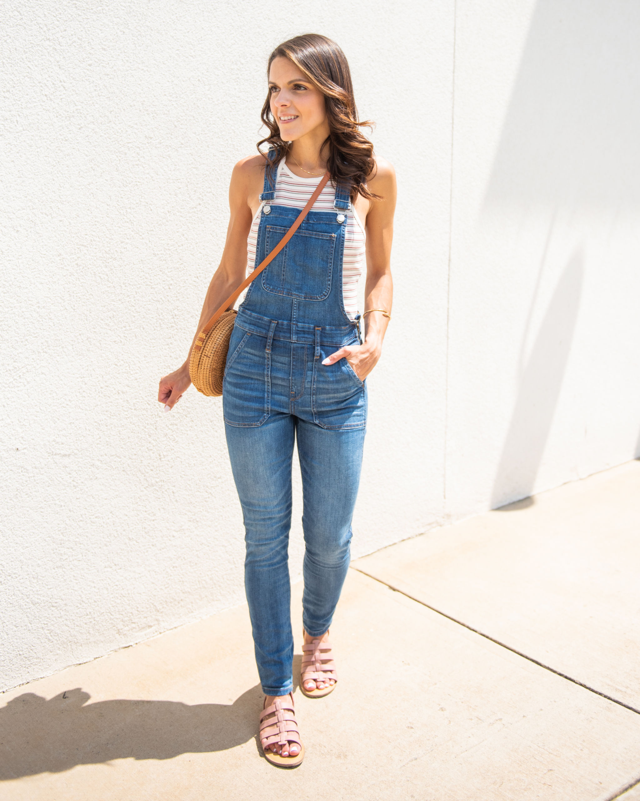 4 ways to transition skinny overalls to Fall - the Sarah Stories
