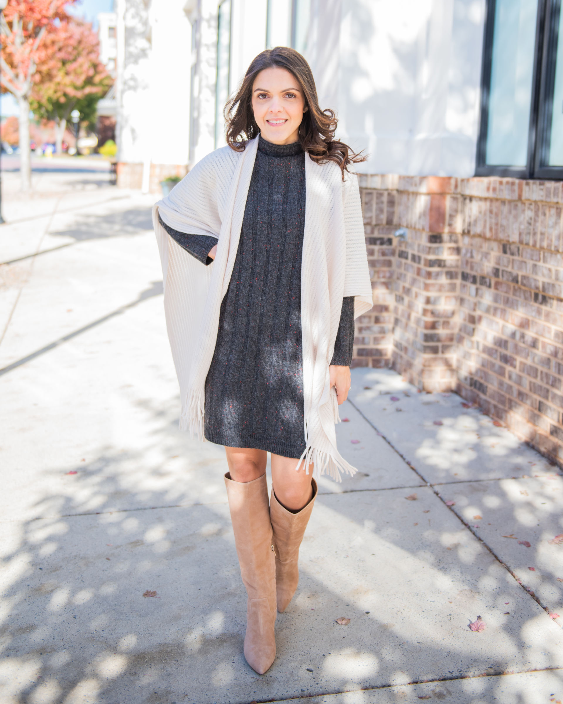 4 easy ways to style a sweater dress the Sarah Stories
