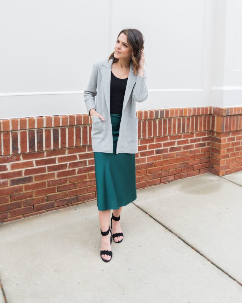 5 ways to style a satin midi skirt | the Sarah Stories