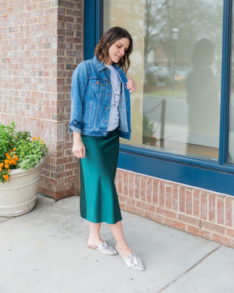 5 ways to style a satin midi skirt | the Sarah Stories