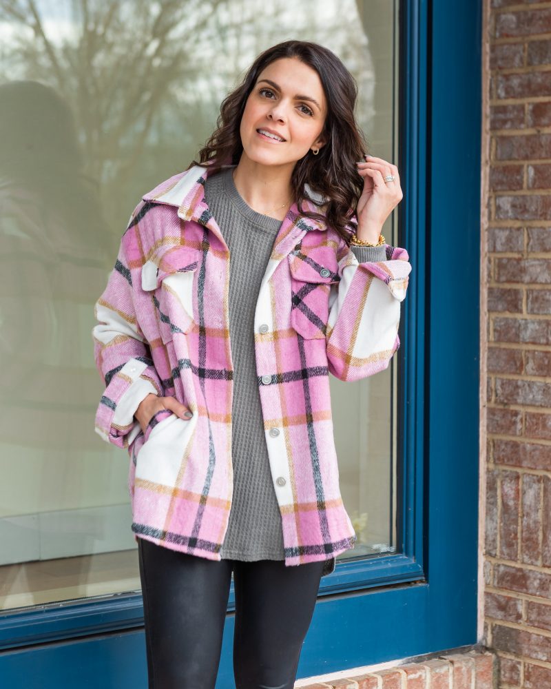oversized shacket outfit