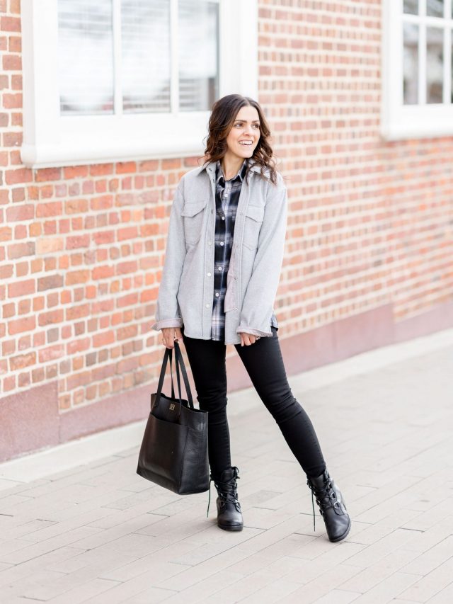 Turning Heads linkup- Styling Faux Leather Leggings with Combat Boots and a  Camel Blazer - Elegantly Dressed and Stylish