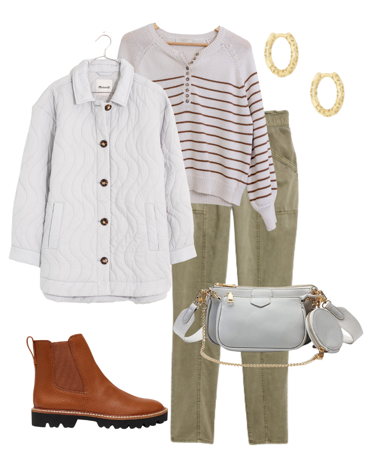 striped sweater outfit idea to copy this Winter