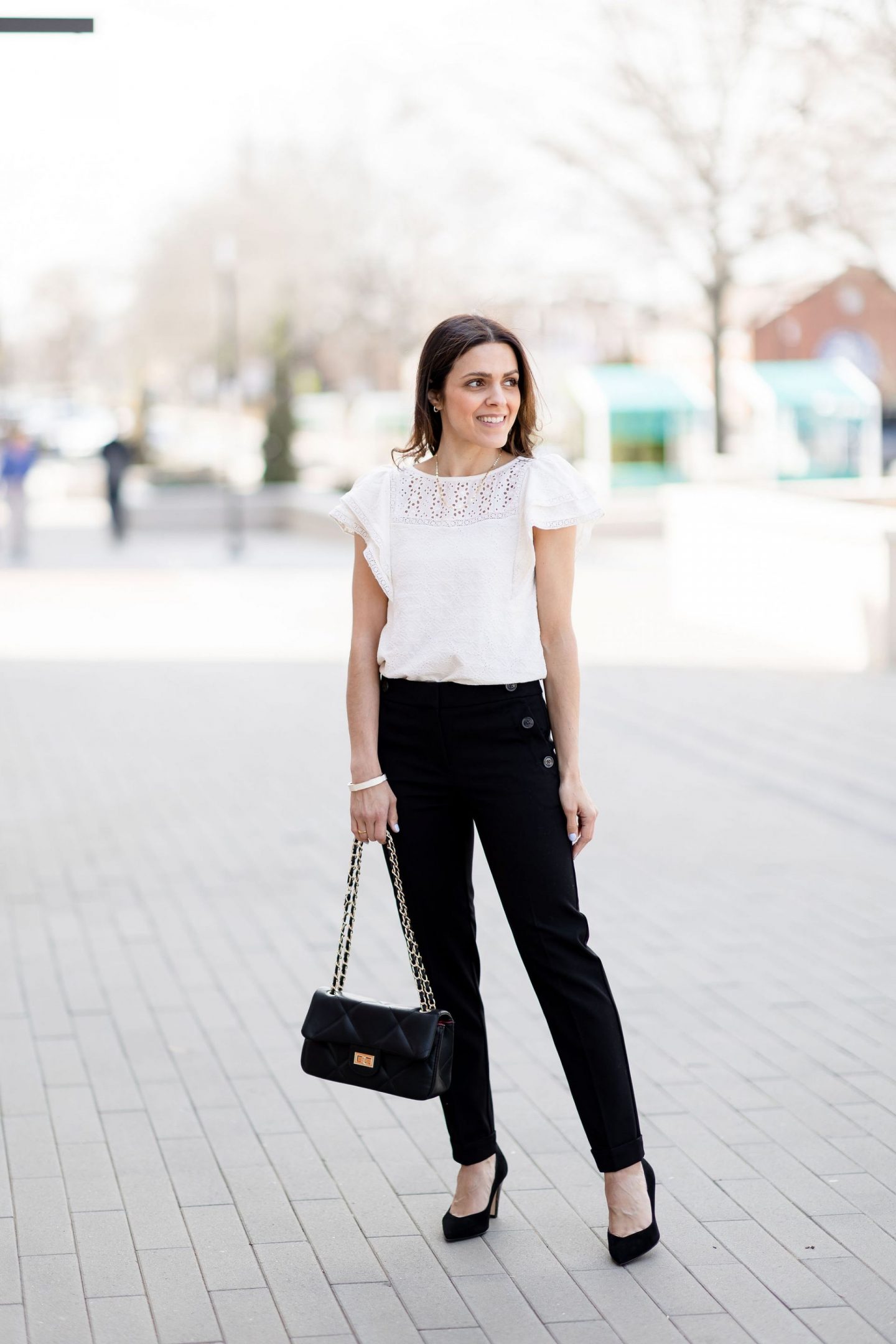 LOFT workwear eyelet top