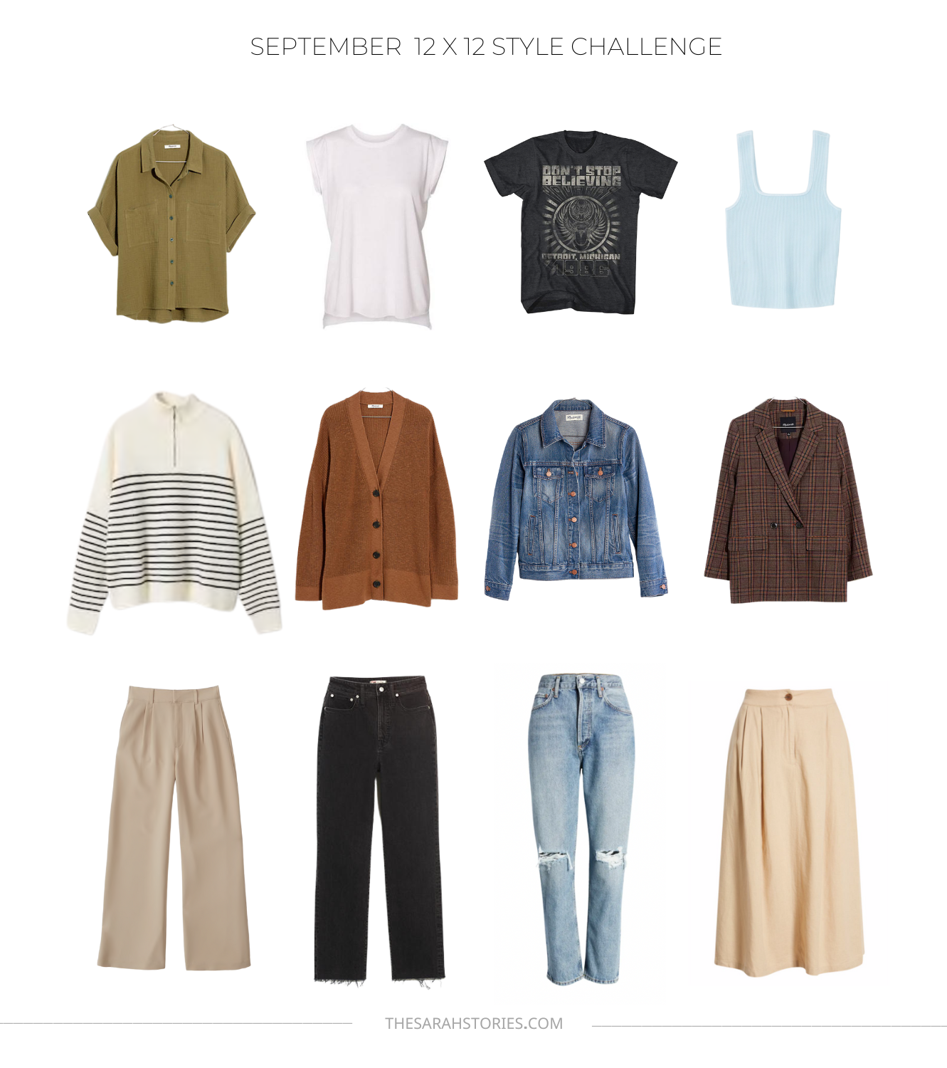 12 Months, 12 Outfits in a Olive-Based Capsule Wardrobe: An