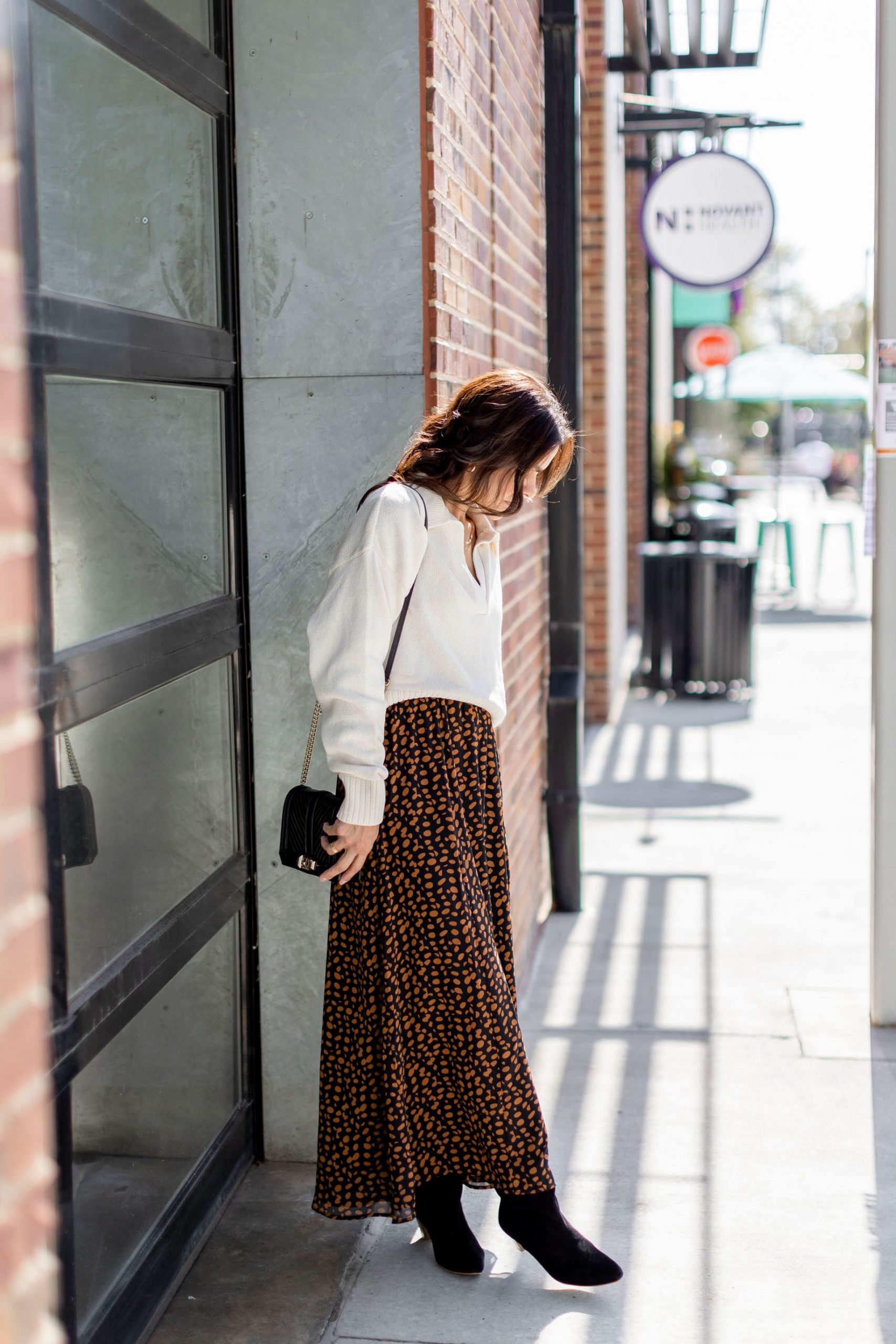 Easy Fall Outfit Idea: Maxi Dress and Knee High Boots — Sarah