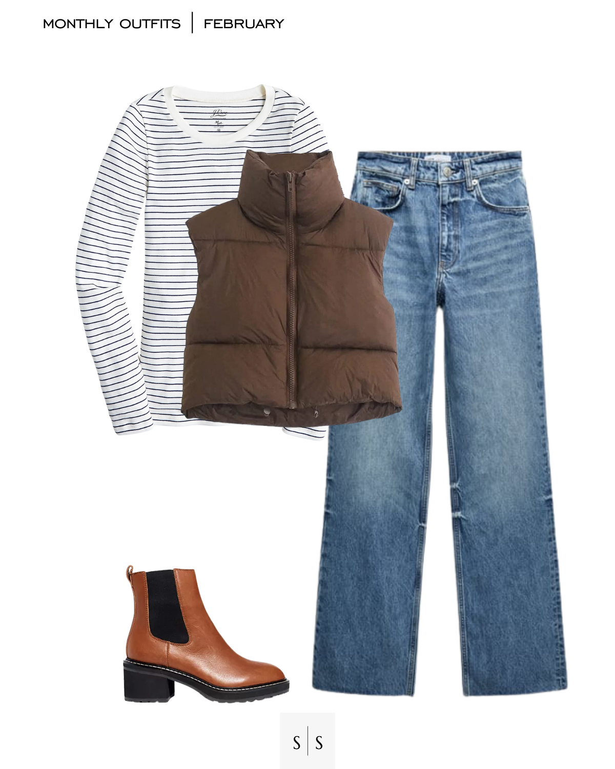 Puffer vest casual outfit idea