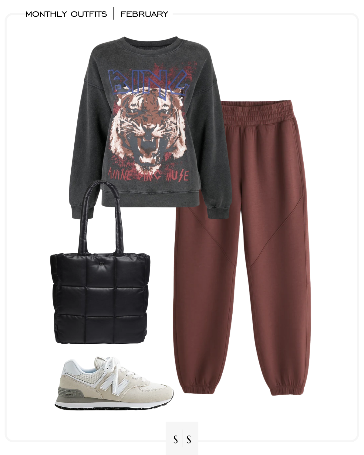 Loungewear athleisure outfit graphic sweatshirt jogger pant