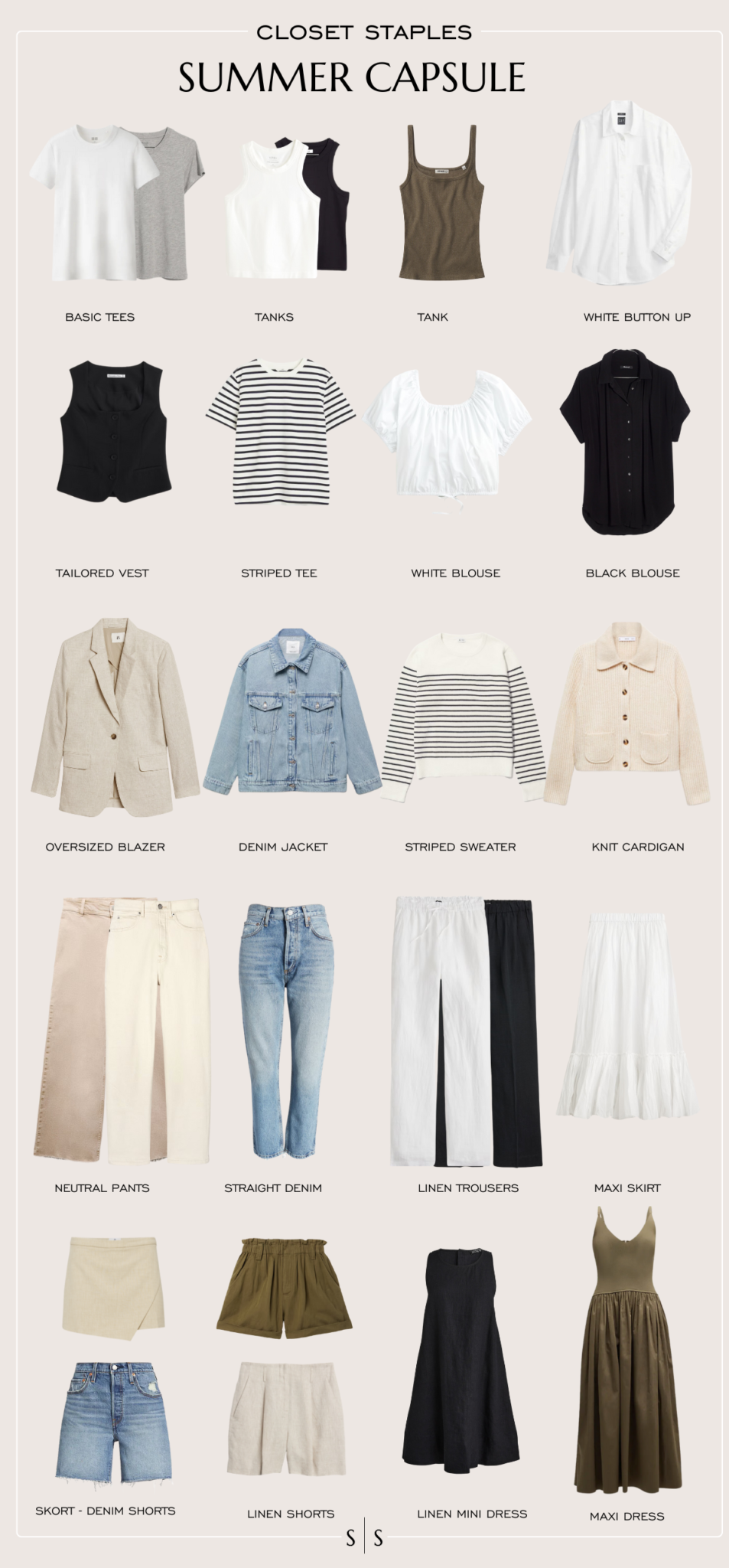 Summer Staples Capsule Wardrobe + Bonus Travel Edition | the Sarah Stories